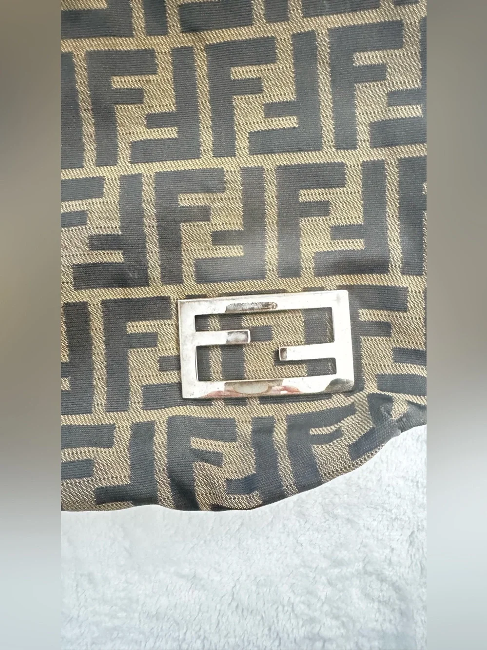 Fendi Zucca Canvas Tote vintage bag, interior serial # tag